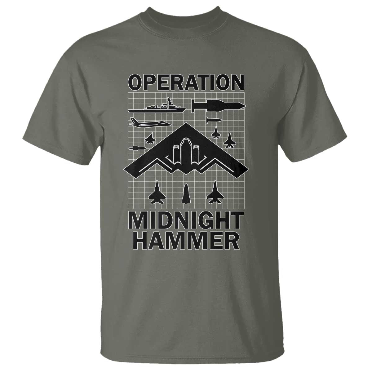 Operation Midnight Hammer Military T Shirt Tactical Warfare Jets Bombers - Wonder Print Shop