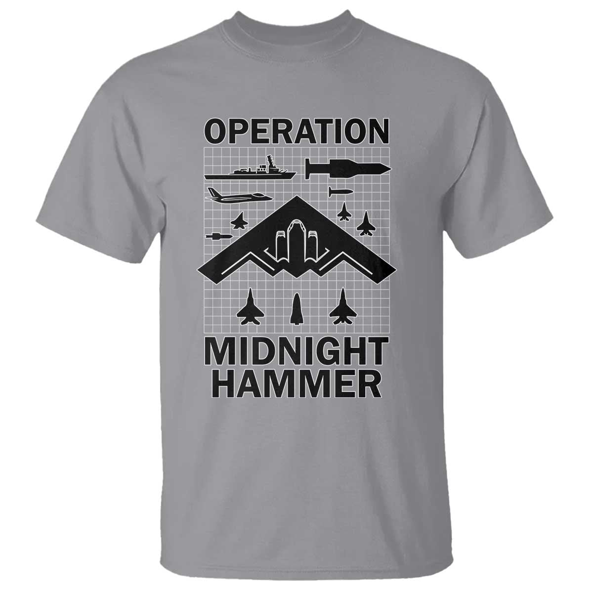 Operation Midnight Hammer Military T Shirt Tactical Warfare Jets Bombers - Wonder Print Shop
