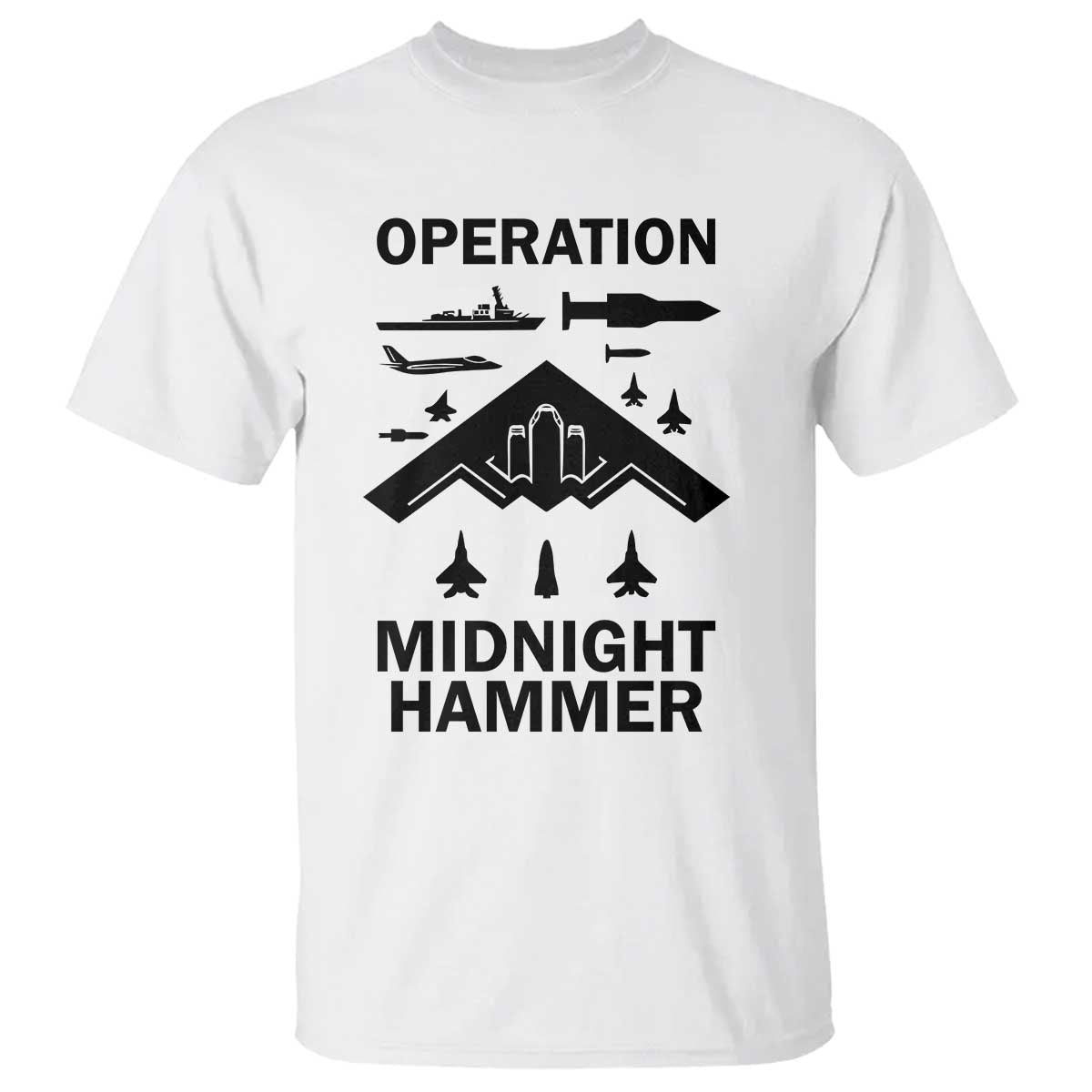 Operation Midnight Hammer Military T Shirt Tactical Warfare Jets Bombers - Wonder Print Shop