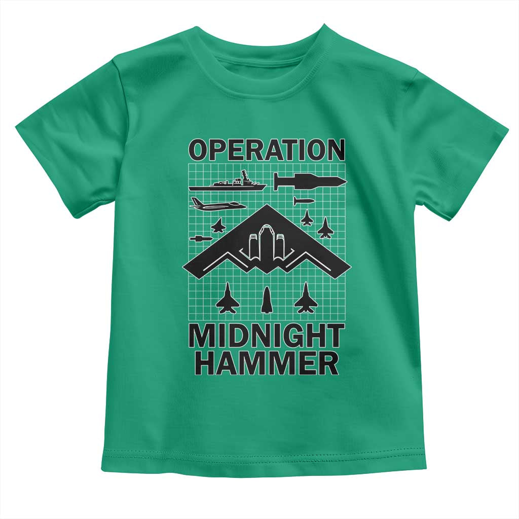 Operation Midnight Hammer Military Toddler T Shirt Tactical Warfare Jets Bombers - Wonder Print Shop