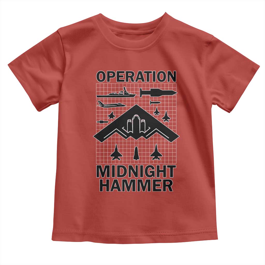 Operation Midnight Hammer Military Toddler T Shirt Tactical Warfare Jets Bombers - Wonder Print Shop