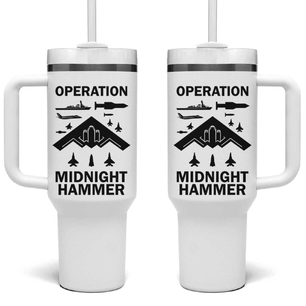 Operation Midnight Hammer Military Tumbler With Handle Tactical Warfare Jets Bombers - Wonder Print Shop