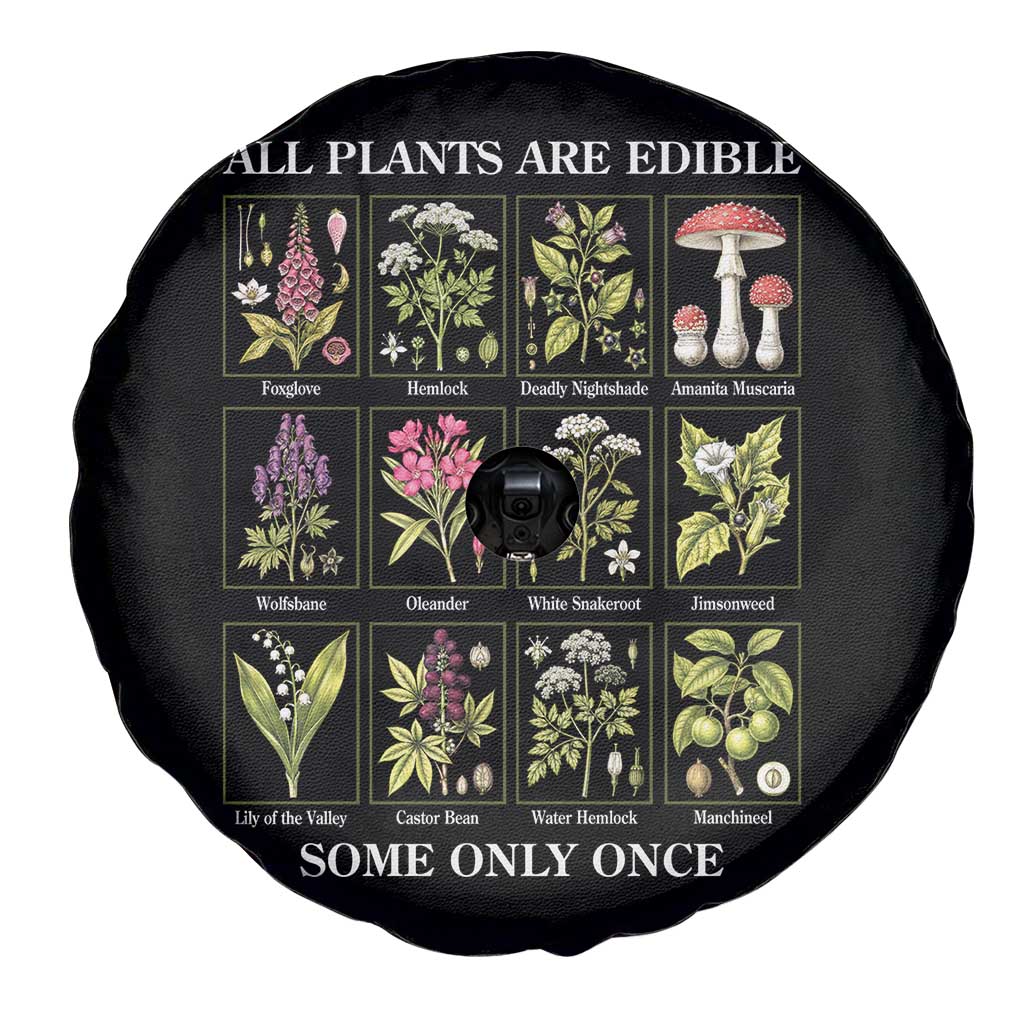 Vintage Botanical Poison Chart Graphic Spare Tire Cover All Plants Are Edible Some Only Once