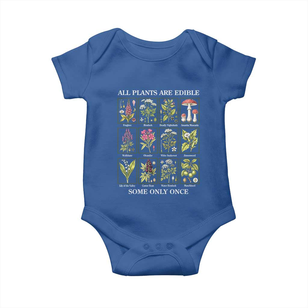 Vintage Botanical Poison Chart Graphic Baby Onesie All Plants Are Edible Some Only Once