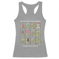 Vintage Botanical Poison Chart Graphic Racerback Tank Top All Plants Are Edible Some Only Once