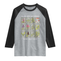 Vintage Botanical Poison Chart Graphic Raglan Shirt All Plants Are Edible Some Only Once