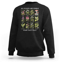 Vintage Botanical Poison Chart Graphic Sweatshirt All Plants Are Edible Some Only Once