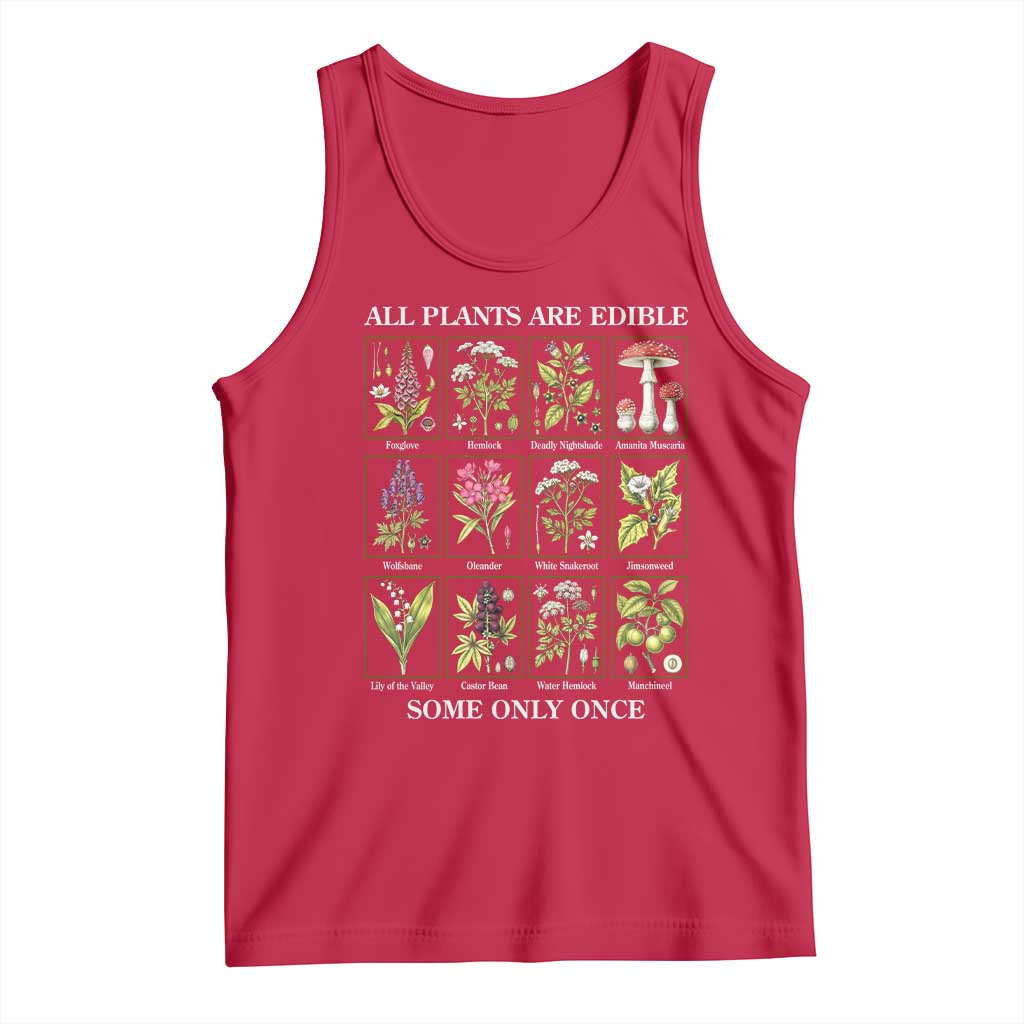 Vintage Botanical Poison Chart Graphic Tank Top All Plants Are Edible Some Only Once