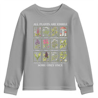 Vintage Botanical Poison Chart Graphic Youth Sweatshirt All Plants Are Edible Some Only Once