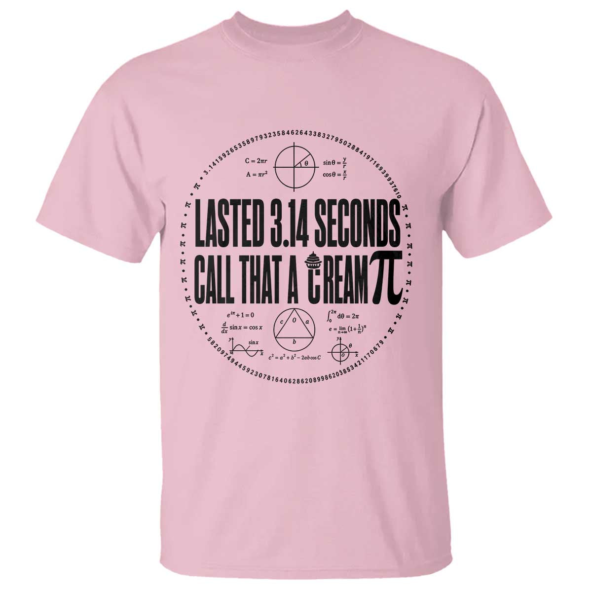 Lasted 3 14 Seconds Call That A Cream Pi T Shirt Funny Math Joke Adult Humor Pi Day Gift
