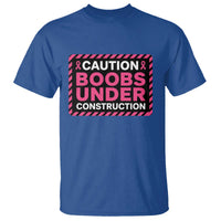 Funny Breast Cancer Surgery Mastectomy T Shirt Caution Boobs Under Construction Pink Ribbon Warrior