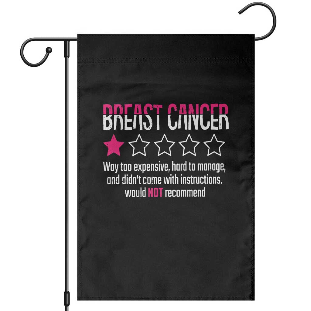 Funny Breast Cancer One Star Review Garden Flag Would Not Recommend Breast Cancer Warrior