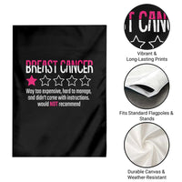 Funny Breast Cancer One Star Review Garden Flag Would Not Recommend Breast Cancer Warrior