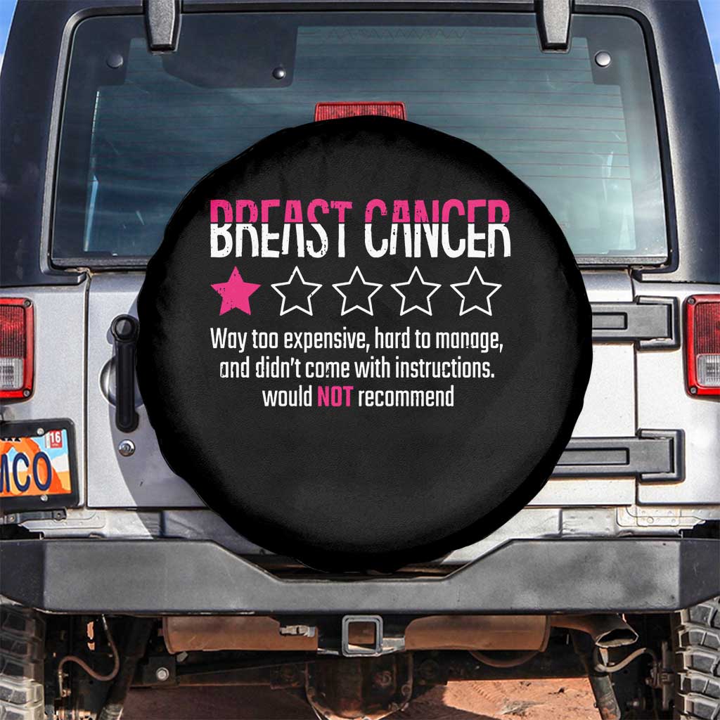 Funny Breast Cancer One Star Review Spare Tire Cover Would Not Recommend Breast Cancer Warrior