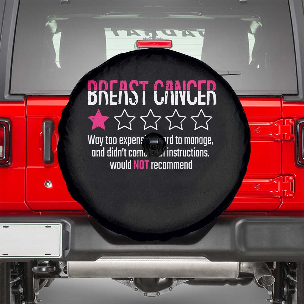 Funny Breast Cancer One Star Review Spare Tire Cover Would Not Recommend Breast Cancer Warrior