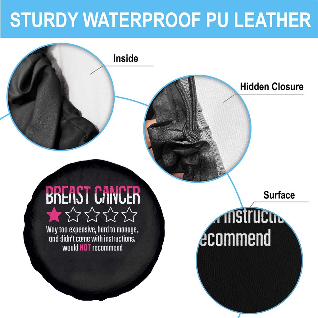 Funny Breast Cancer One Star Review Spare Tire Cover Would Not Recommend Breast Cancer Warrior