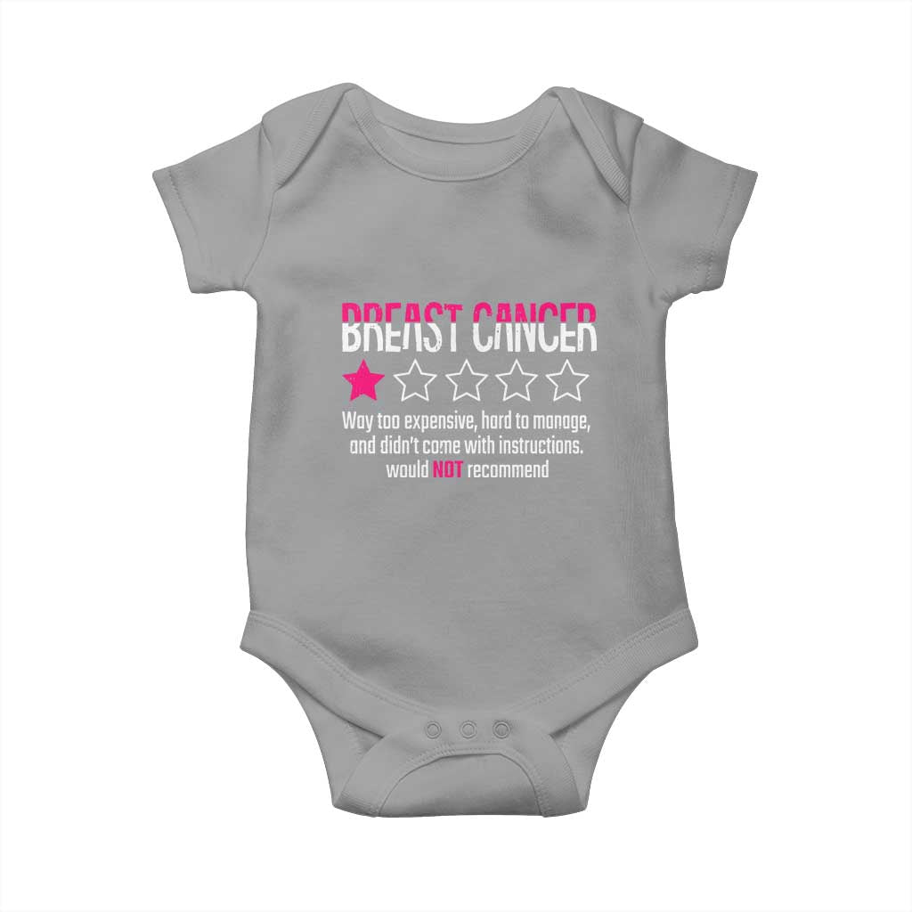 Funny Breast Cancer One Star Review Baby Onesie Would Not Recommend Breast Cancer Warrior