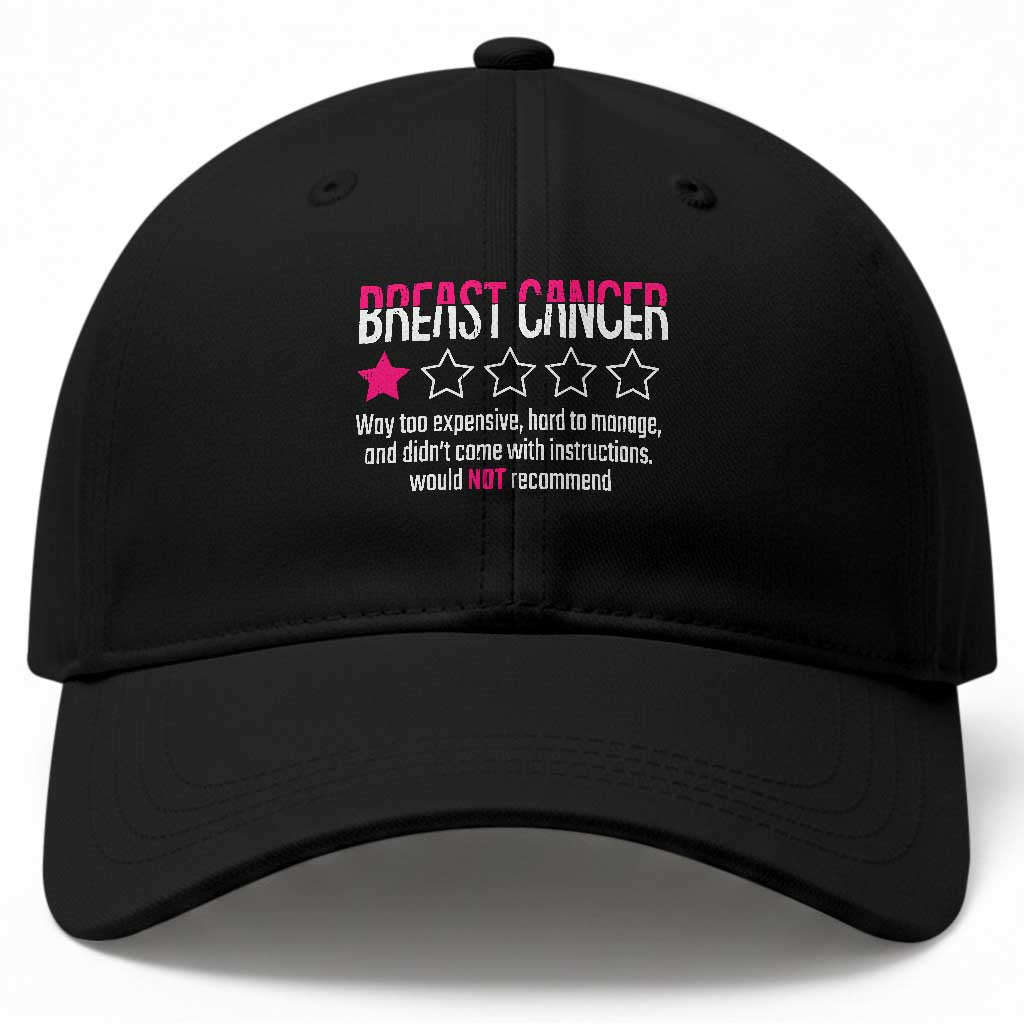 Funny Breast Cancer One Star Review Baseball Cap Would Not Recommend Breast Cancer Warrior