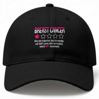 Funny Breast Cancer One Star Review Baseball Cap Would Not Recommend Breast Cancer Warrior
