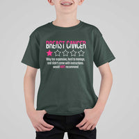 Funny Breast Cancer One Star Review T Shirt For Kid Would Not Recommend Breast Cancer Warrior