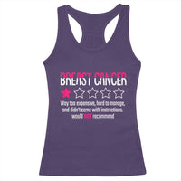 Funny Breast Cancer One Star Review Racerback Tank Top Would Not Recommend Breast Cancer Warrior