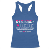 Funny Breast Cancer One Star Review Racerback Tank Top Would Not Recommend Breast Cancer Warrior