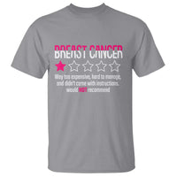 Funny Breast Cancer One Star Review T Shirt Would Not Recommend Breast Cancer Warrior