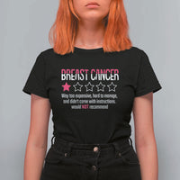 Funny Breast Cancer One Star Review T Shirt For Women Would Not Recommend Breast Cancer Warrior
