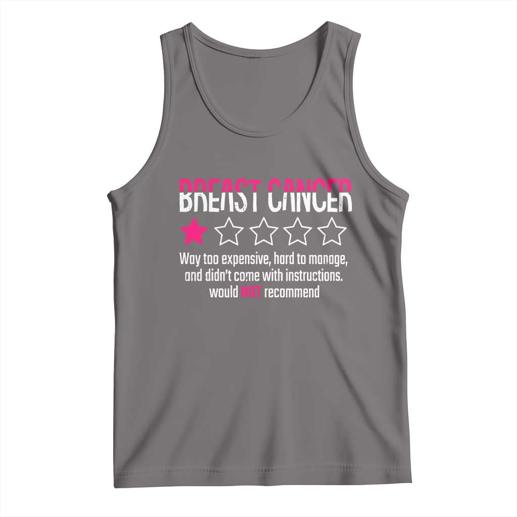 Funny Breast Cancer One Star Review Tank Top Would Not Recommend Breast Cancer Warrior