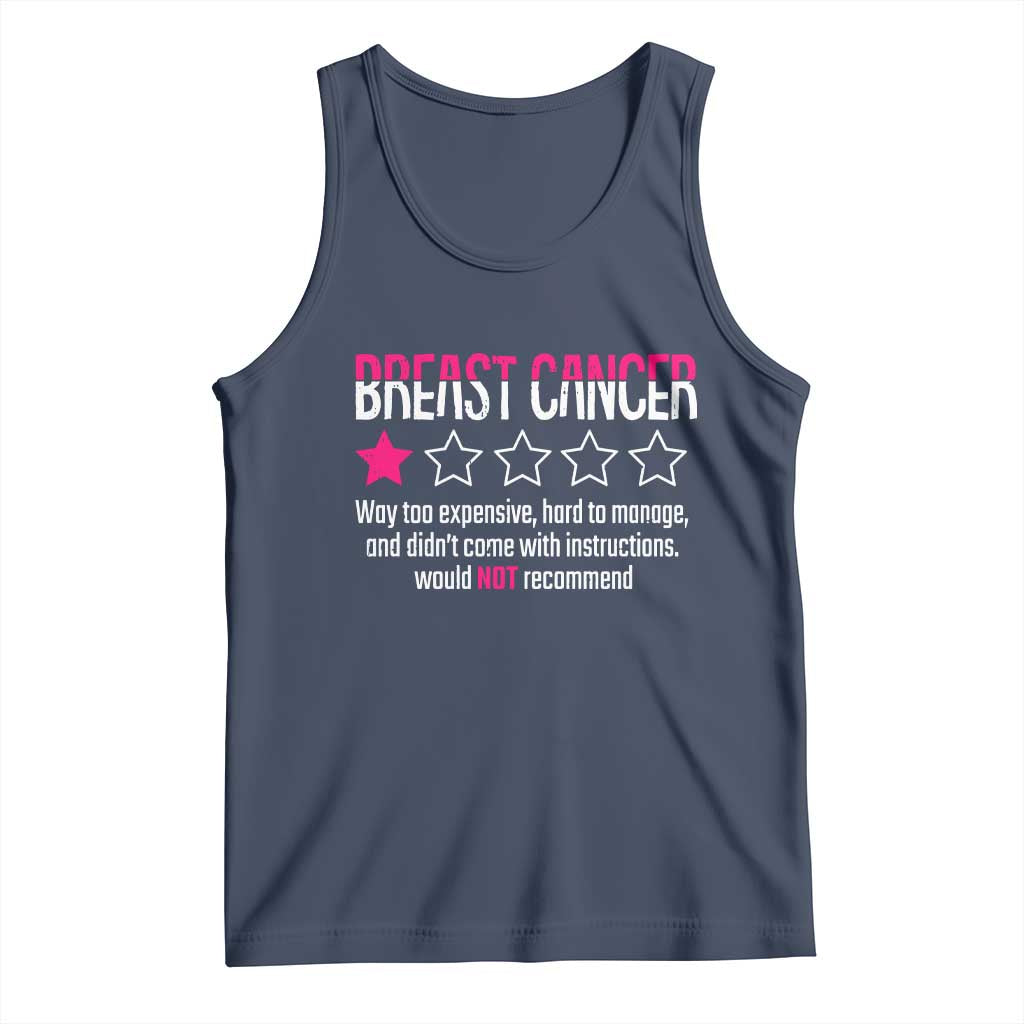 Funny Breast Cancer One Star Review Tank Top Would Not Recommend Breast Cancer Warrior