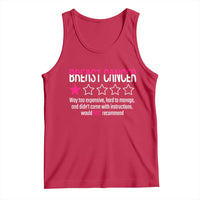 Funny Breast Cancer One Star Review Tank Top Would Not Recommend Breast Cancer Warrior