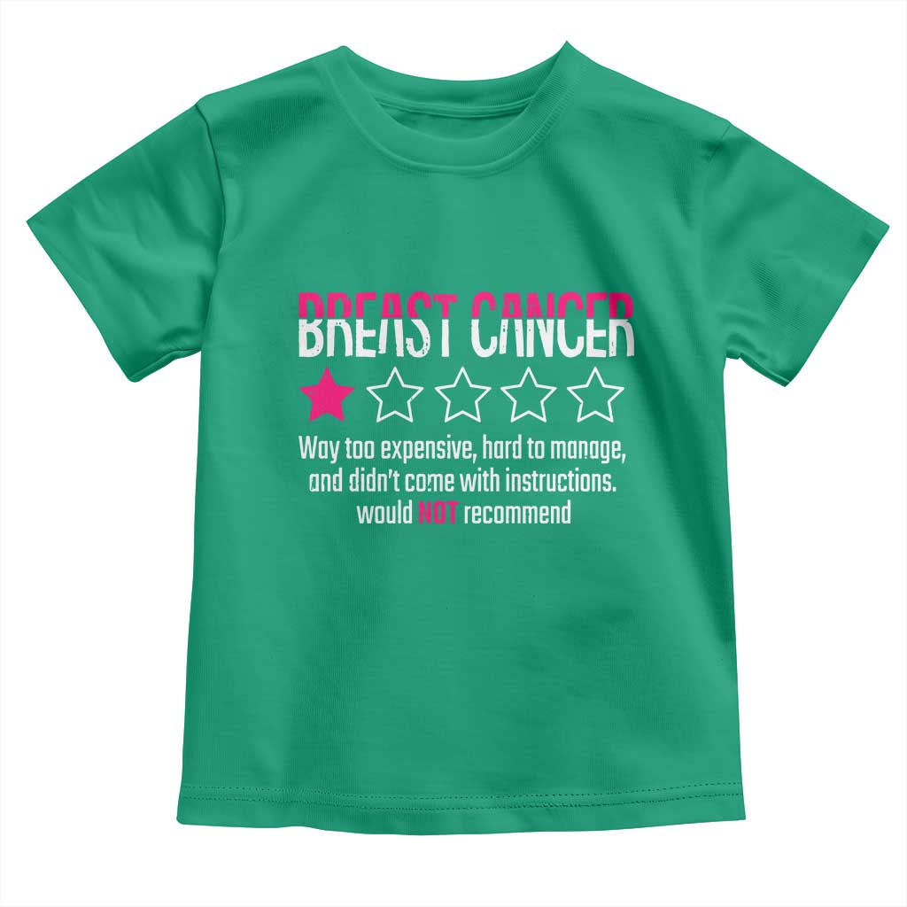 Funny Breast Cancer One Star Review Toddler T Shirt Would Not Recommend Breast Cancer Warrior