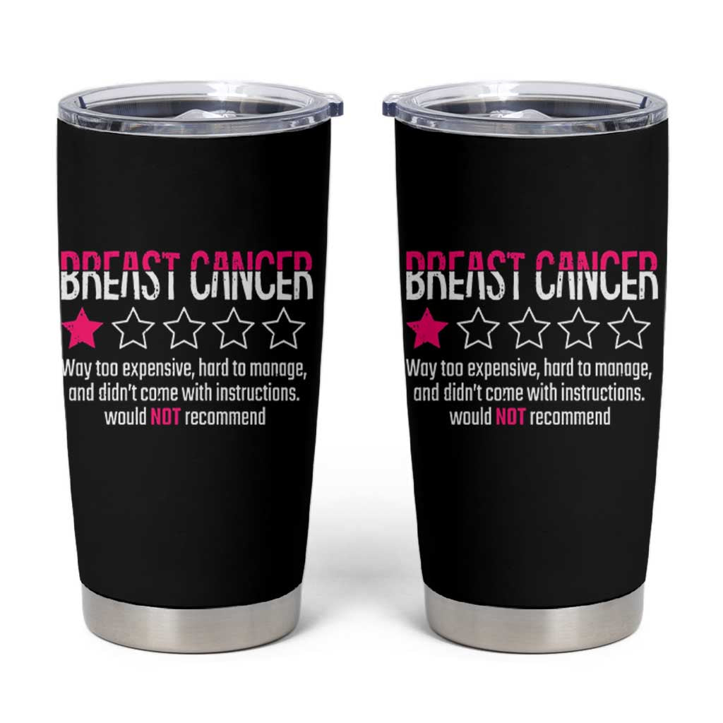 Funny Breast Cancer One Star Review Tumbler Cup Would Not Recommend Breast Cancer Warrior