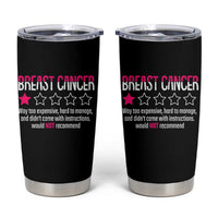 Funny Breast Cancer One Star Review Tumbler Cup Would Not Recommend Breast Cancer Warrior