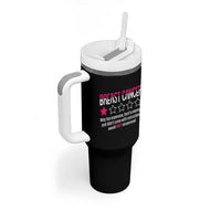 Funny Breast Cancer One Star Review Tumbler With Handle Would Not Recommend Breast Cancer Warrior