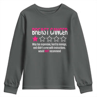 Funny Breast Cancer One Star Review Youth Sweatshirt Would Not Recommend Breast Cancer Warrior