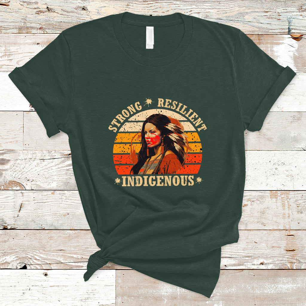 Indigenous Women T Shirt MMIW Strong Resilient MMIW Awareness Stolen Sisters - Wonder Print Shop