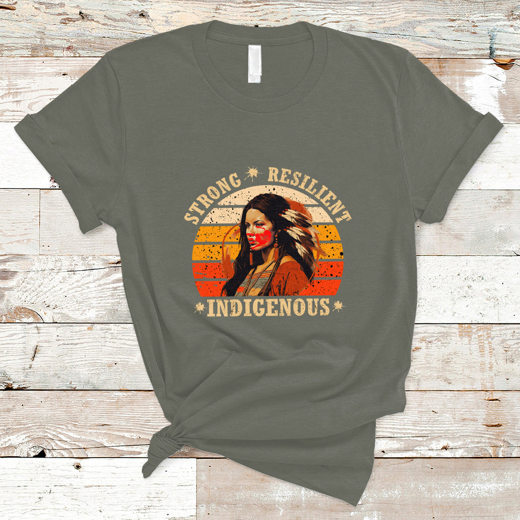 Indigenous Women T Shirt MMIW Strong Resilient MMIW Awareness Stolen Sisters - Wonder Print Shop