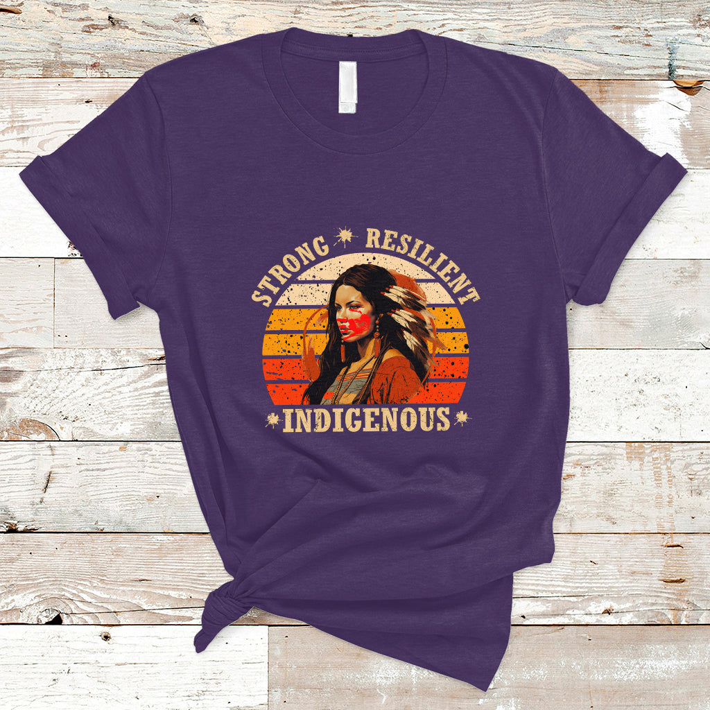 Indigenous Women T Shirt MMIW Strong Resilient MMIW Awareness Stolen Sisters - Wonder Print Shop