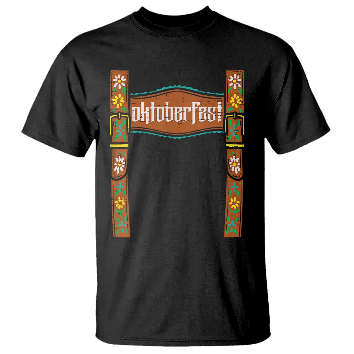 Oktoberfest Lederhosen Costume T Shirt Cute German Bavarian - Wonder Print Shop