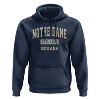 Classic Notre Dame Indiana Hoodie Est 1842 IN Retro Vintage Varsity