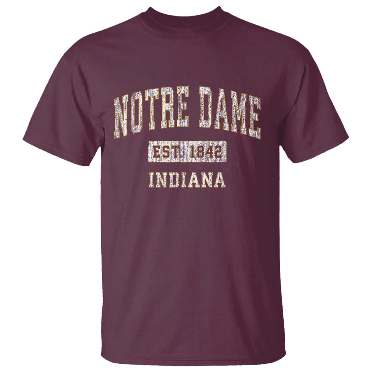 Classic Notre Dame Indiana T Shirt Est 1842 IN Retro Vintage Varsity - Wonder Print Shop