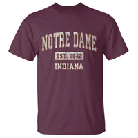 Classic Notre Dame Indiana T Shirt Est 1842 IN Retro Vintage Varsity - Wonder Print Shop