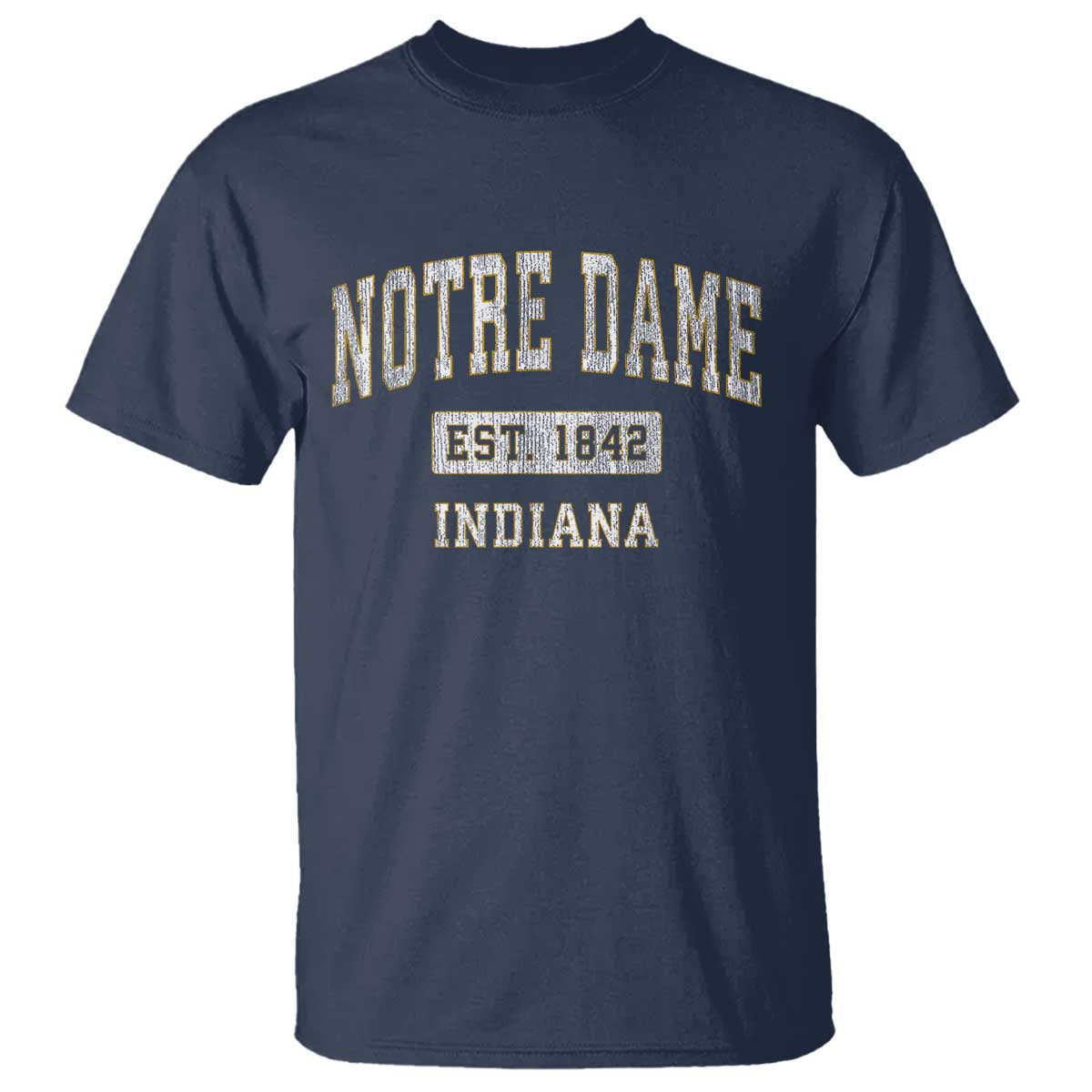 Classic Notre Dame Indiana T Shirt Est 1842 IN Retro Vintage Varsity - Wonder Print Shop