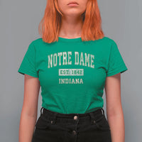 Classic Notre Dame Indiana T Shirt For Women Est 1842 IN Retro Vintage Varsity - Wonder Print Shop