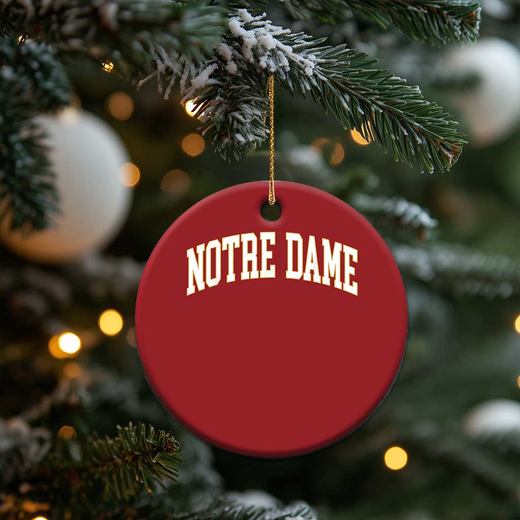 Classic Notre Dame Indiana Christmas Ornament Retro Vintage Varsity Throwback Design - Wonder Print Shop