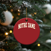 Classic Notre Dame Indiana Christmas Ornament Retro Vintage Varsity Throwback Design - Wonder Print Shop
