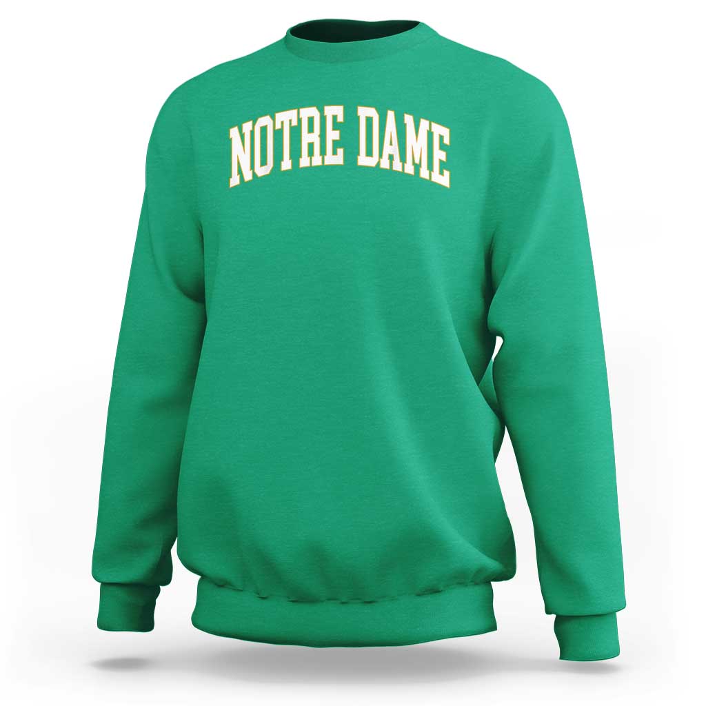 Classic Notre Dame Indiana Sweatshirt Retro Vintage Varsity Throwback Design - Wonder Print Shop
