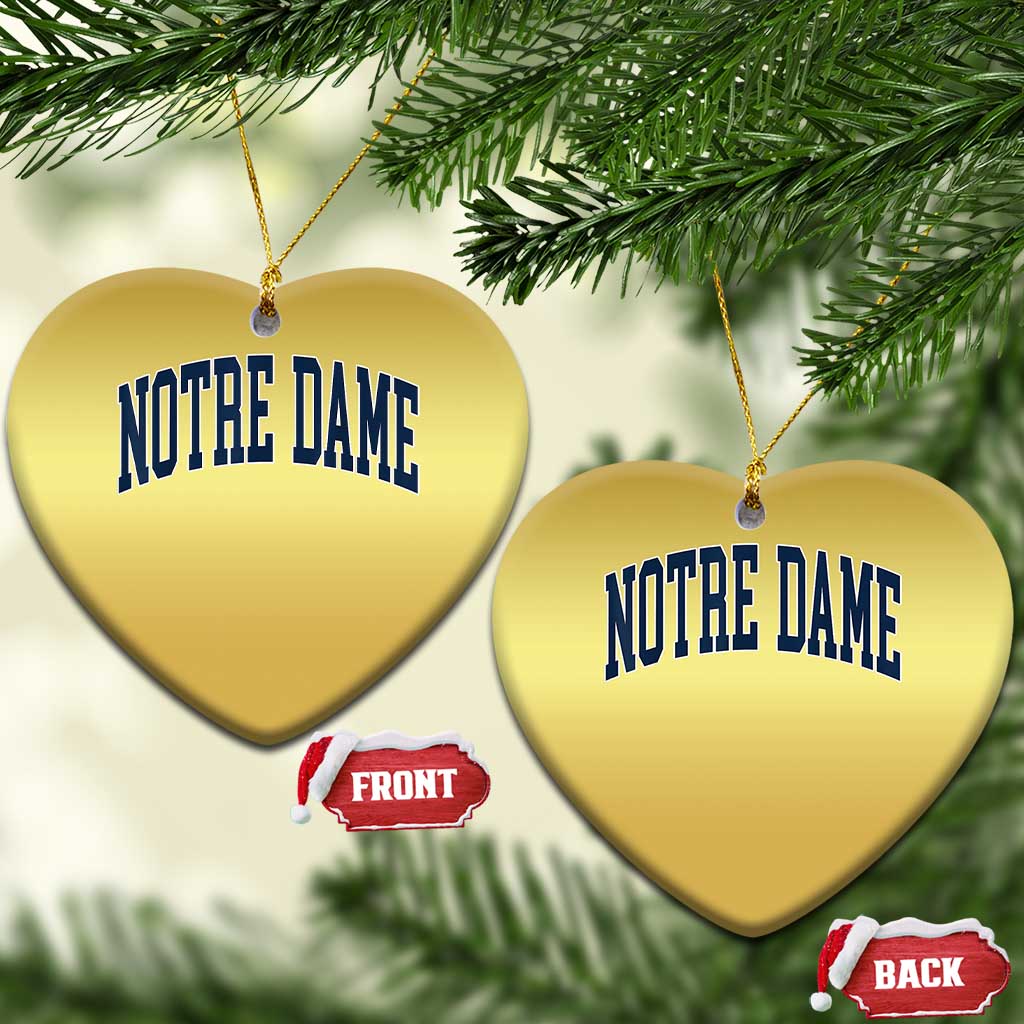 Classic Notre Dame Indiana Christmas Ornament Vintage Retro Throwback Design - Wonder Print Shop