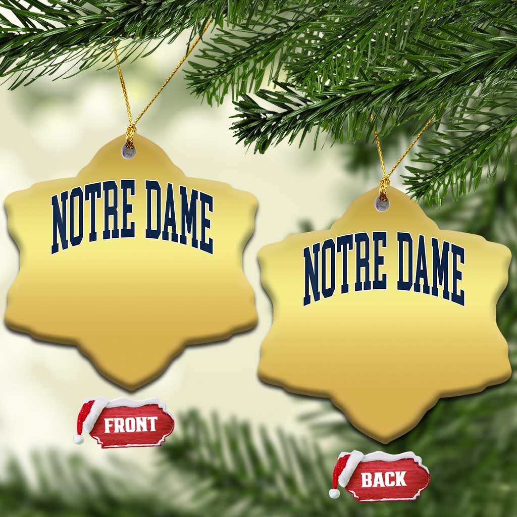 Classic Notre Dame Indiana Christmas Ornament Vintage Retro Throwback Design - Wonder Print Shop